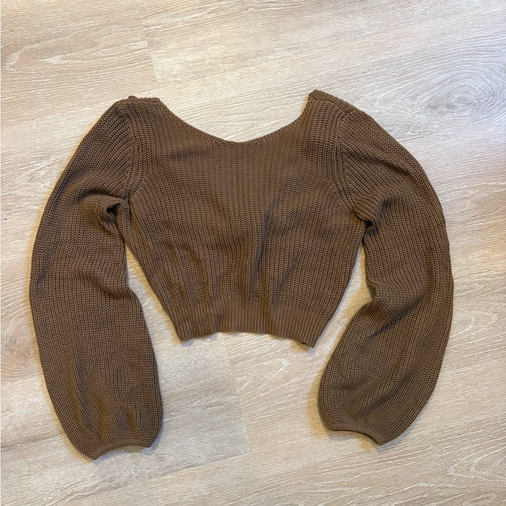 Lulu’s Reversible Knit Cropped Sweater Sz S